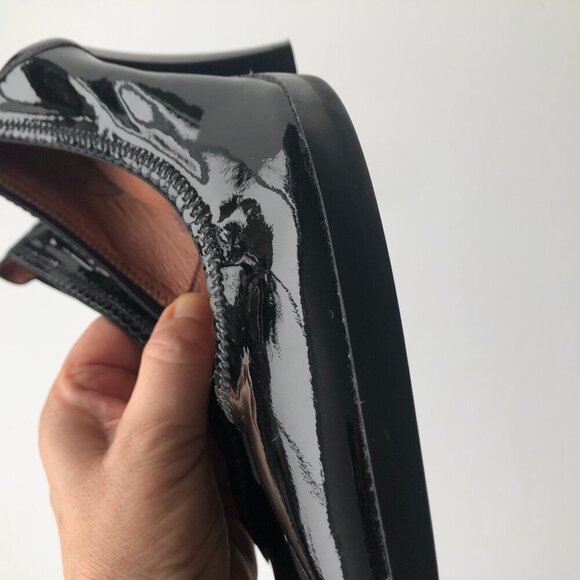 HISPANITAS black patent leather pump shoes, 3.5" sturdy high heels EU 39 US 8.5 - Picture 15 of 16